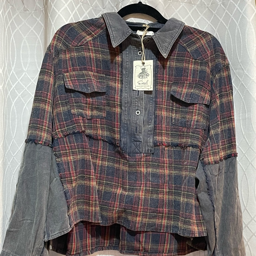 Easel plaid shirt size L